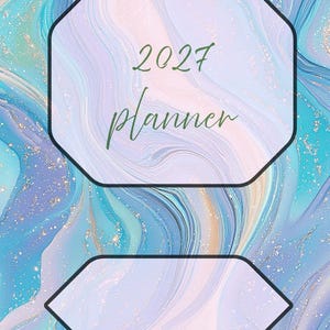 2027 Planner Printable A5, Galaxy Design Dated Planner PDF, 38 Page Monthly Planner with Notes and Tasks