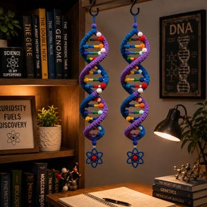 DNA Model Wind Spinner Crochet Pattern PDF | Science Gift Amigurumi Double Helix Décor | Advanced Beginner | 20-24 Inch Customizable