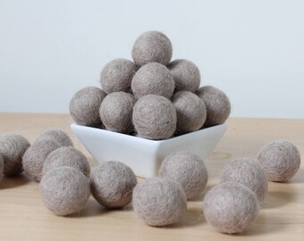 Felt Balls: TAUPE, Felted Balls, DIY Garland Kit, Wool Felt Balls, Felt Pom Pom, Handmade Felt Balls, Gray Felt Balls, Gray Pom Poms