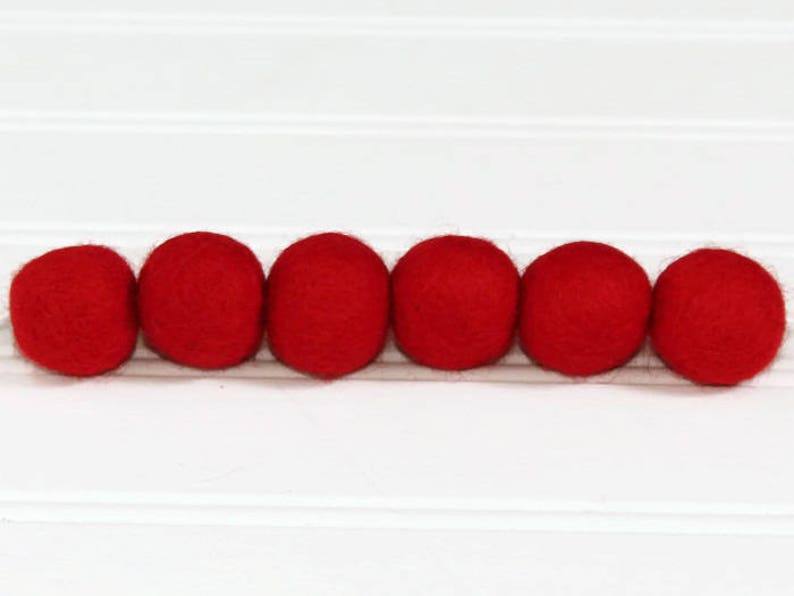Felt Ball Garland Red for Christmas Red Pom Pom Garland Etsy