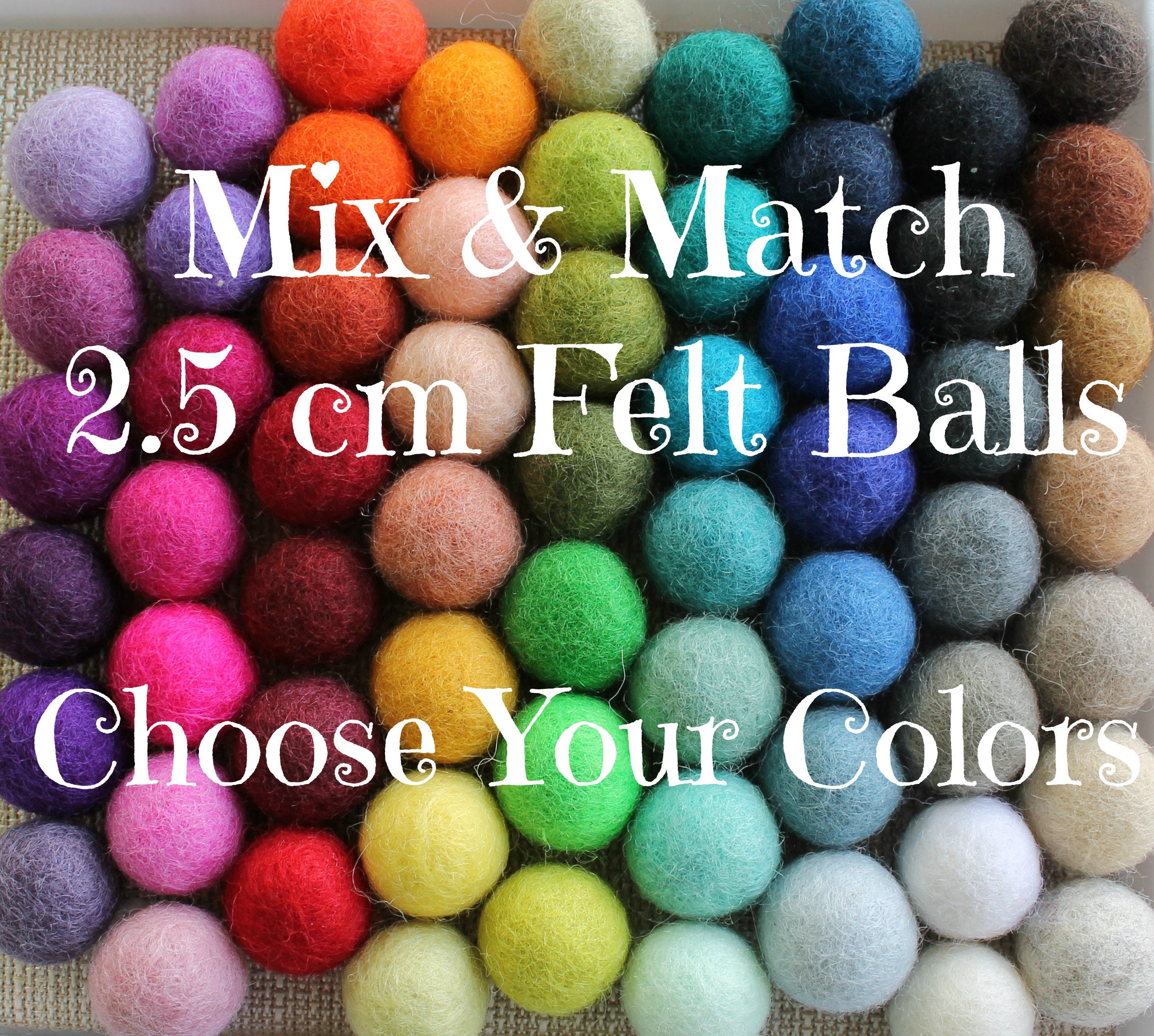 Felted Balls, DIY Garland Kit, Wool Felt Balls