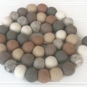 Neutral Felt Ball Garland, Pom Pom Garland, Nursery Decor, Bunting Banner, Party Decor, Holiday, Christmas, Winter Decor, Farmhouse Style image 6