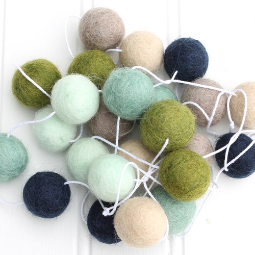 Garland Boy Nursery Decor Felt Ball Garland Pom Pom Etsy