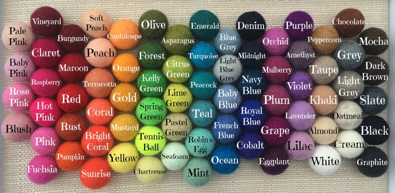 Felt Pom Pom Green Felt Balls DIY Garland Kit Felt Balls: ASPARAGUS Felted Balls Handmade Felt Balls Green Pom Poms Wool Felt Balls