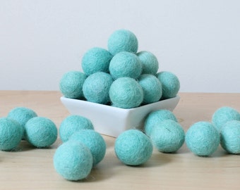 Felt Balls: ROBIN'S EGG BLUE Wool Felt Balls, Felt Balls, PomPom Balls, Wool Felt PomPoms,Felted Balls,Loose Felt Balls,Pick Your Own Colors