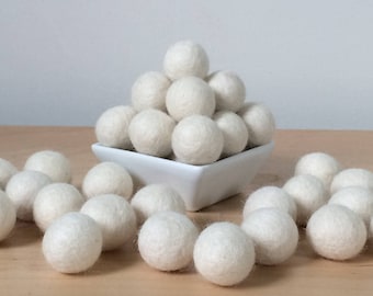 Felt Balls: CREAM, Felted Balls, DIY Garland Kit, Wool Felt Balls, Felt Pom Pom, Handmade Felt Balls, White Felt Balls, Cream Pom Poms