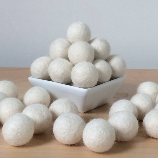 Felt Balls: CREAM, Felted Balls, DIY Garland Kit, Wool Felt Balls, Felt Pom Pom, Handmade Felt Balls, White Felt Balls, Cream Pom Poms