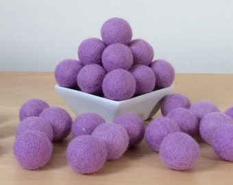Felt Balls: LAVENDER, Felted Balls, DIY Garland Kit, Wool Felt Balls, Felt Pom Pom, Handmade Felt Balls, Purple Felt Balls, Purple Pom Poms