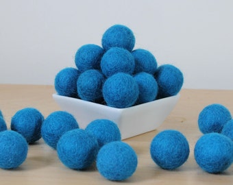 Felt Balls: OCEAN BLUE, Felted Balls, DIY Garland Kit, Wool Felt Balls, Felt Pom Pom, Handmade Felt Balls, Blue Felt Balls, Blue Pom Poms