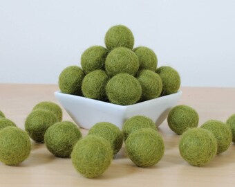 Felt Balls: ASPARAGUS, Felted Balls, DIY Garland Kit, Wool Felt Balls, Felt Pom Pom, Handmade Felt Balls, Green Felt Balls, Green Pom Poms