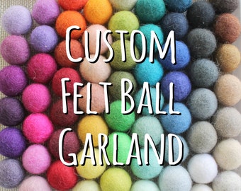 Custom FELT BALL GARLAND, Pom Pom Garland, Felted Balls, Mantle Garland, Nursery Decor, Bunting Banner, Birthday Party Decor, Kids Room