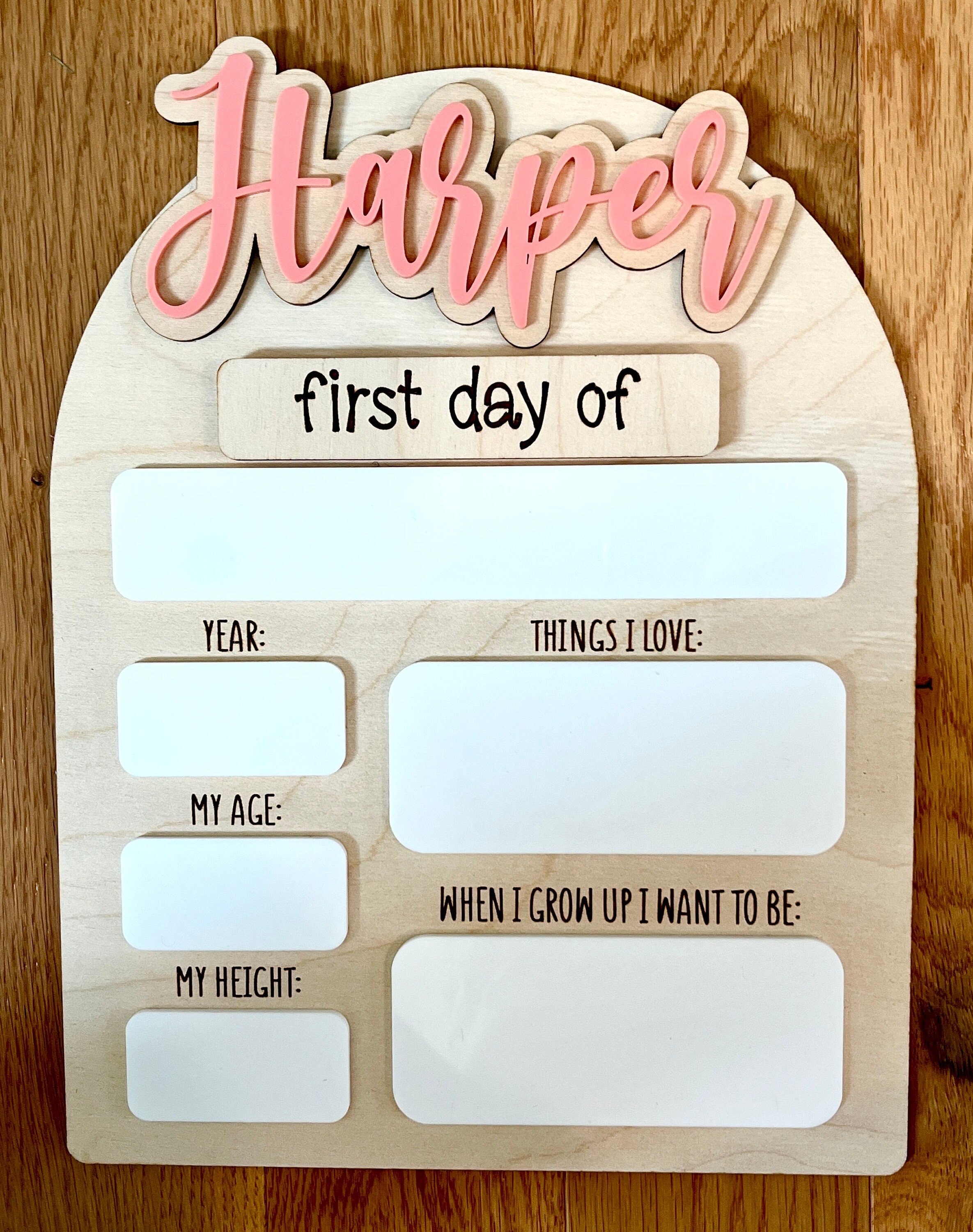 First Day of School Sign Personalized Interchangeable Names Back to school board Reusable White Board Dry Erase Back to School Sign