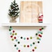 Retro Christmas Felt Ball Garland, Pom Pom Garland, Nursery Decor, Bunting Banner, Party Decor, Holiday, Christmas 