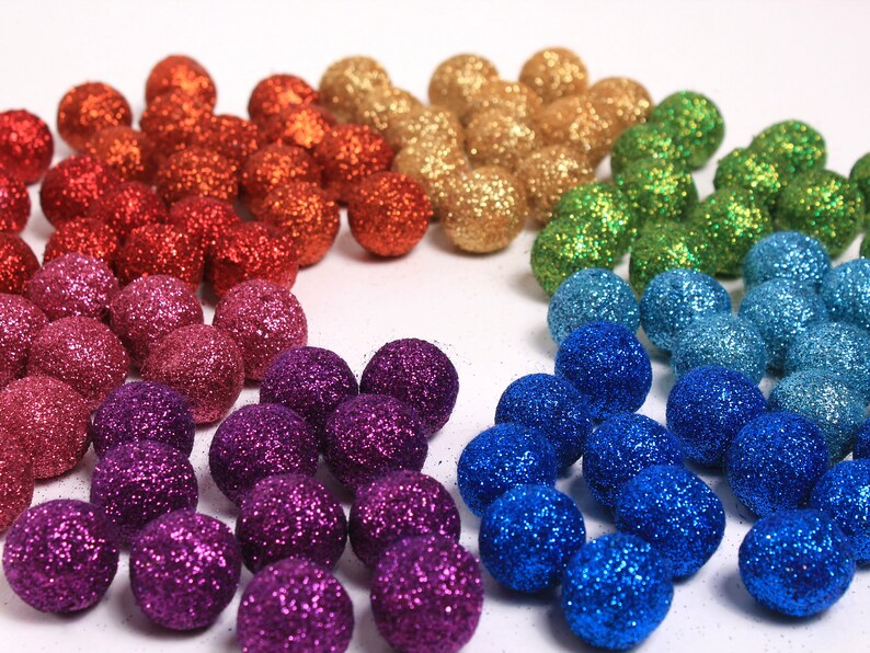 TURQUOISE Blue Glitter Felt Balls Pom Poms Felt Ball Etsy