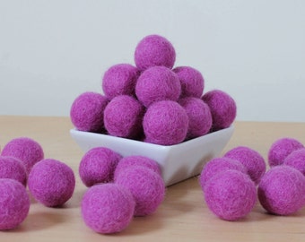 Felt Balls: ORCHID, Felted Balls, DIY Garland Kit, Wool Felt Balls, Felt Pom Pom, Handmade Felt Balls, Purple Felt Balls, Purple Pom Poms