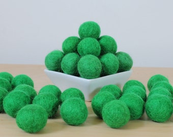 Felt Balls: KELLY GREEN, Felted Balls, DIY Garland Kit, Wool Felt Balls, Felt Pom Pom, Handmade Felt Balls, Green Felt Balls, Green Pom Poms