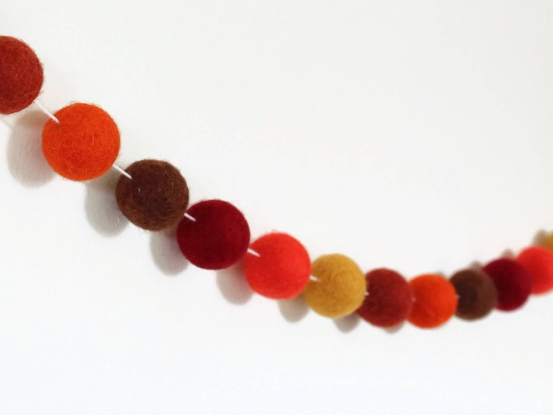 Felt Ball Garland Autumn Pom Pom Garland Fall Decor Felt Etsy