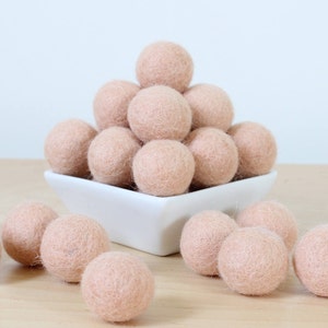 Felt Balls: SOFT PEACH, Felted Balls, DIY Garland Kit, Wool Felt Balls, Felt Pom Pom, Handmade Felt Balls, Pink Felt Balls, Peach Pom Poms image 1