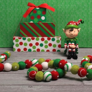 Christmas Party Felt Ball Garland, Pom Pom Garland, Nursery Decor, Bunting Banner, Party Decor, Bright, Playroom Decor, Christmas Garland