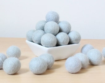 Felt Balls: LIGHT BLUE/GRAY, Felted Balls, diy Garland Kit, Wool Felt Ball, Felt Pom Pom, Handmade Felt Balls, Blue Felt Balls, Blue Pom Pom