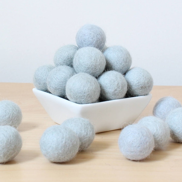 Felt Balls: LIGHT BLUE/GRAY, Felted Balls, diy Garland Kit, Wool Felt Ball, Felt Pom Pom, Handmade Felt Balls, Blue Felt Balls, Blue Pom Pom