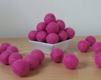 Felt Balls: PINK, Felted Balls, DIY Garland Kit, Wool Felt Balls, Felt Pom Pom, Handmade Felt Balls, Pink Felt Balls, Pink Pom Poms