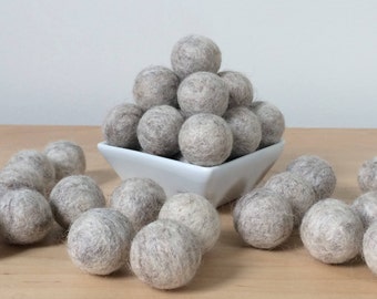 Felt Balls: OATMEAL GREY Wool Felt Balls, Felt Balls, Pom Pom Balls, Wool Felt PomPoms, Felted Balls, Loose Felt Balls, Pick Your Own Colors