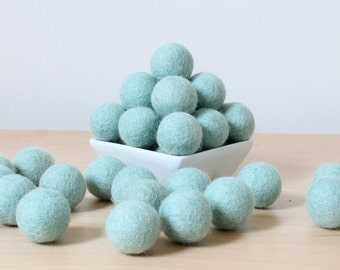 Felt Balls: MINT, Felted Balls, DIY Garland Kit, Wool Felt Balls, Felt Pom Pom, Handmade Felt Balls, Blue Felt Balls, Blue Pom Poms