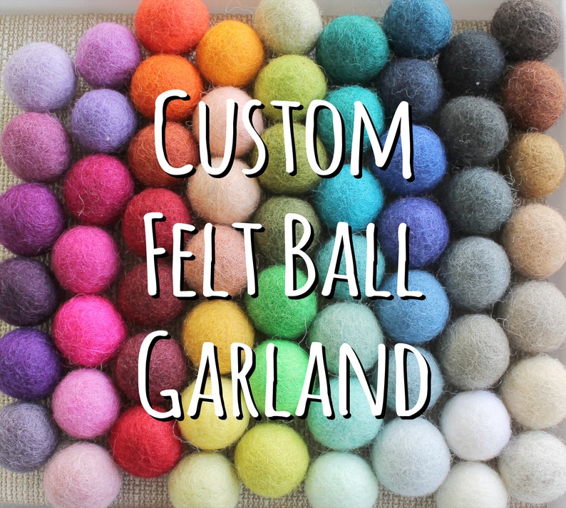 Custom Felt Ball Garland, Custom Pom Pom Garland, Nursery Decor, Custom Felt Garland, Felt Ball Bunting, Baby Shower Decor, Custom Pom Poms image 1