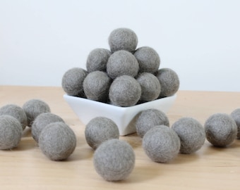 Felt Balls: LIGHTER GRAY, Felted Balls, DIY Garland Kit, Wool Felt Balls, Felt Pom Pom, Handmade Felt Balls, Gray Felt Balls, Gray Pom Poms