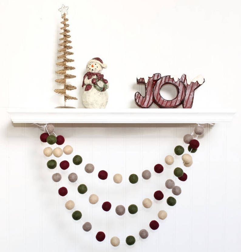 Felt Ball Garland Christmas Christmas Pom Pom Garland Etsy