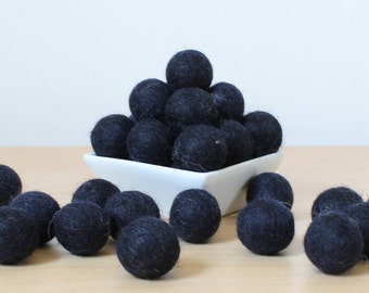 Felt Balls: DENIM BLUE, Felted Balls, DIY Garland Kit, Wool Felt Balls, Felt Pom Pom, Handmade Felt Balls, Blue Felt Balls, Blue Pom Poms