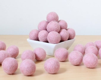Felt Balls: BLUSH, Felted Balls, DIY Garland Kit, Wool Felt Balls, Felt Pom Pom, Handmade Felt Balls, Pink Felt Balls, Pink Pom Poms