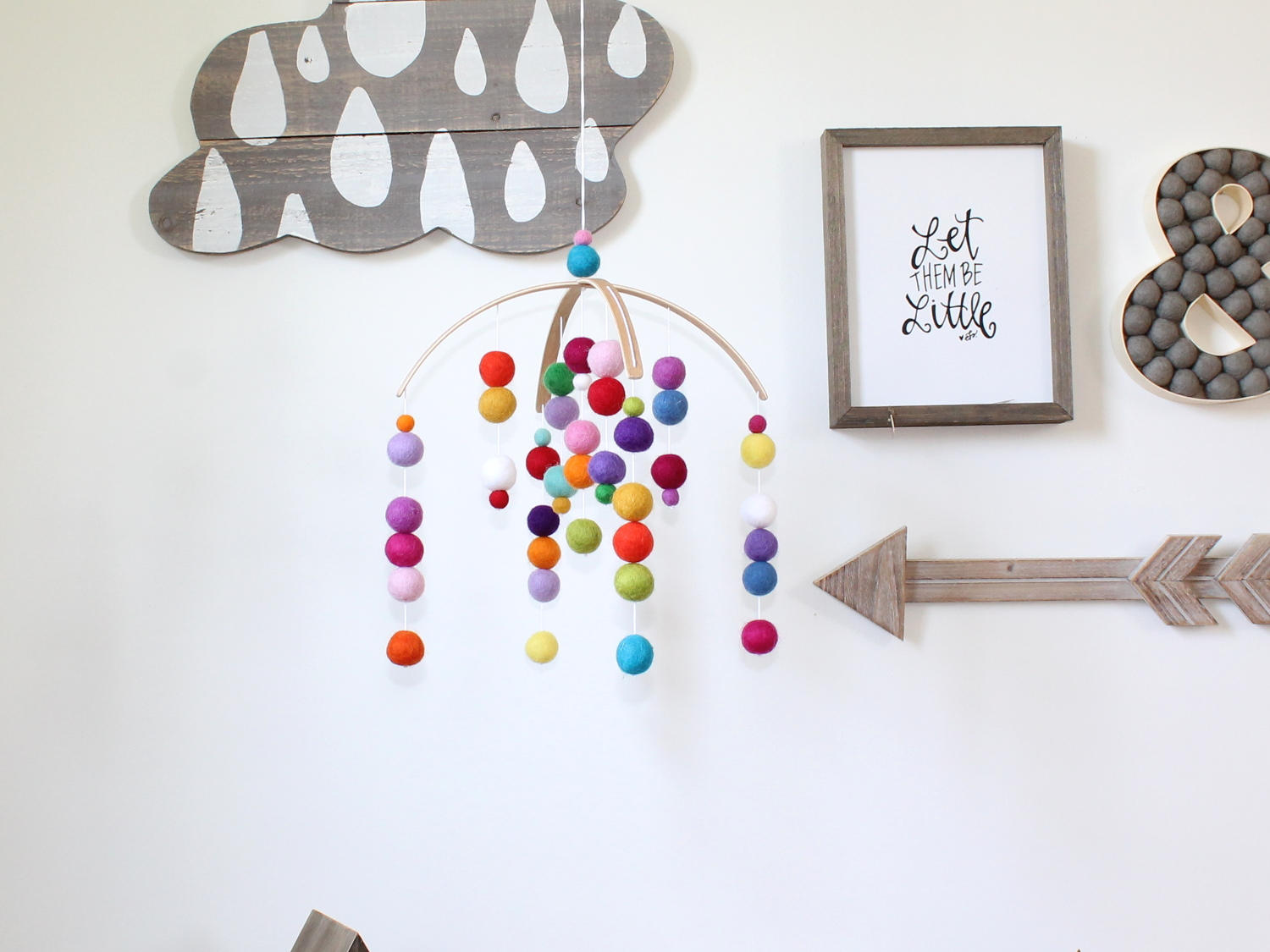 RAINBOW Felt Ball Mobile Baby Mobile Crib Mobile Nursery Etsy