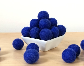 Felt Balls: ROYAL BLUE, Felted Balls, DIY Garland Kit, Wool Felt Balls, Felt Pom Pom, Handmade Felt Balls, Blue Felt Balls, Blue Pom Poms