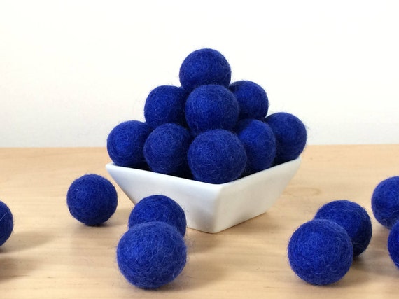 Felt Balls: ROYAL BLUE, Felted Balls, DIY Garland Kit, Wool Felt Balls, Felt Pom Pom, Handmade Felt Balls, Blue Felt Balls, Blue Pom Poms