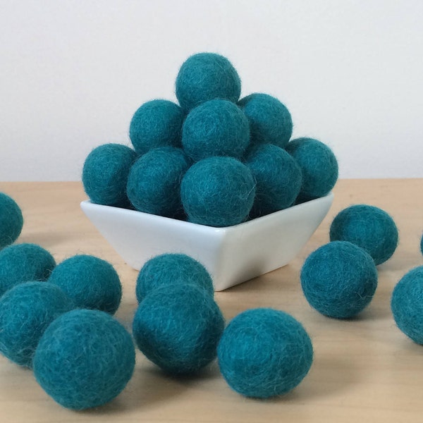 Felt Balls: PEACOCK, Felted Balls, DIY Garland Kit, Wool Felt Balls, Felt Pom Pom, Handmade Felt Balls, BlueFelt Balls, Blue Pom Poms