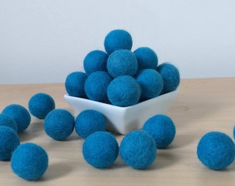 Felt Balls: TURQUOISE, Felted Balls, DIY Garland Kit, Wool Felt Balls, Felt Pom Pom, Handmade Felt Balls, Blue Felt Balls, Blue Pom Poms