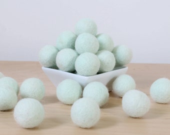 Felt Balls: SEAFOAM, Felted Balls, DIY Garland Kit, Wool Felt Balls, Felt Pom Pom, Handmade Felt Balls, Blue Felt Balls, Blue Pom Poms