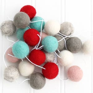 Felt Ball Garland, Pom Pom Garland, Nursery Decor, Baby Shower Decor, Valentines Garland, Felt Ball Bunting, Girls Room Garland, Felt Balls