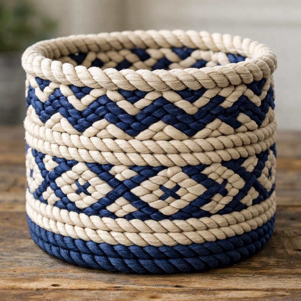Handwoven Rope Basket Pattern Chevron + Diamond Design Pattern ONLY - Etsy
