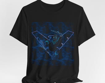 Neon Blue Nightwing Tee, Sweatshirt, Tote & Sticker