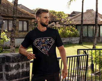 Neon Retro Superman Graphic T-Shirt
