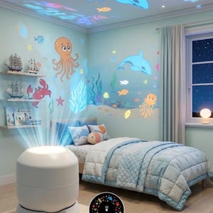 Nocna lampka projektora oceanicznego dla dzieci, lampa LED z podwodnym zwierzęciem morskim, projektor sufitowy do sypialni, pomoc do spania dla dzieci USB, wystrój pokoju dziecięcego