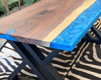 Black Walnut Solid Slab Epoxy Coffee Table