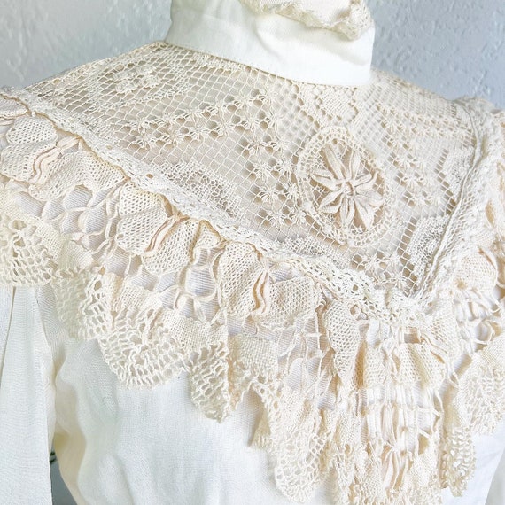 BOHO BRIDAL WEDDING 1970’s 70s Vintage Puff Sleev… - image 3