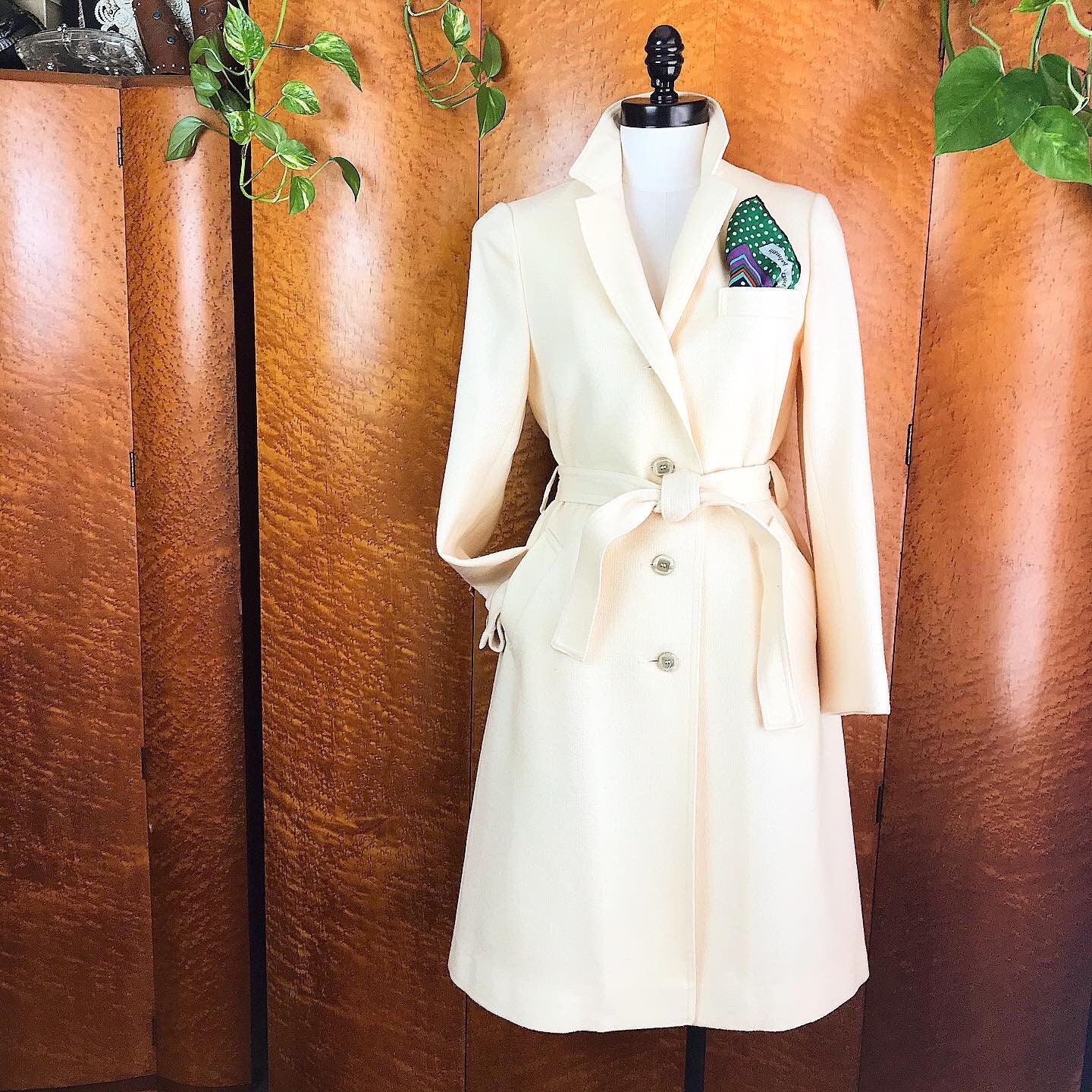 BELSON Luxe Cream Textured & Tailored Wool 1960's 60s