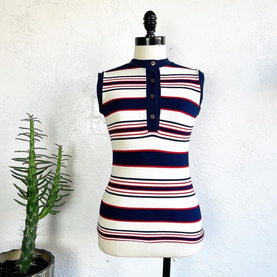 GROOVY STRIPED NYLON Knit 60’s 60s Vintage 70’s 7… - image 1