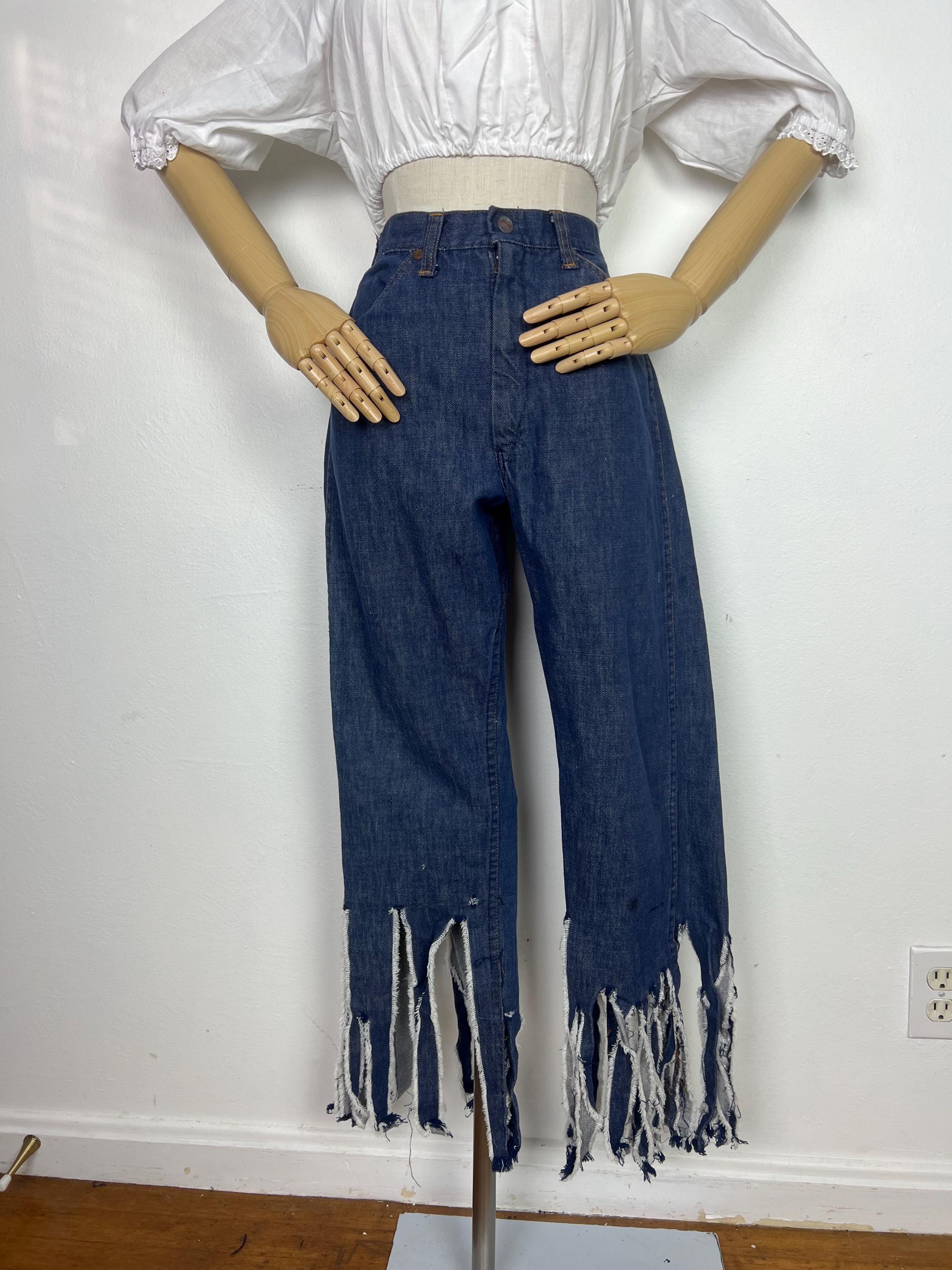 RARE 1960's 60s Retro Vintage CARWASH Fringe Fringed Dark Blue
