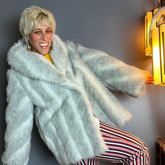 FAUX Striped SILVER FOX 1970’s 70s Vintage 1980’s… - image 3
